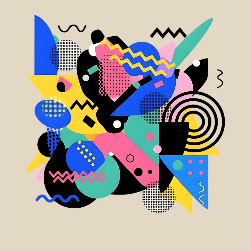 Memphis Style Pattern Retro 80s Geometry Abstract
