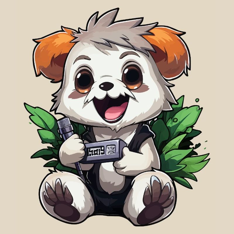 Panda Gamer with Controller
