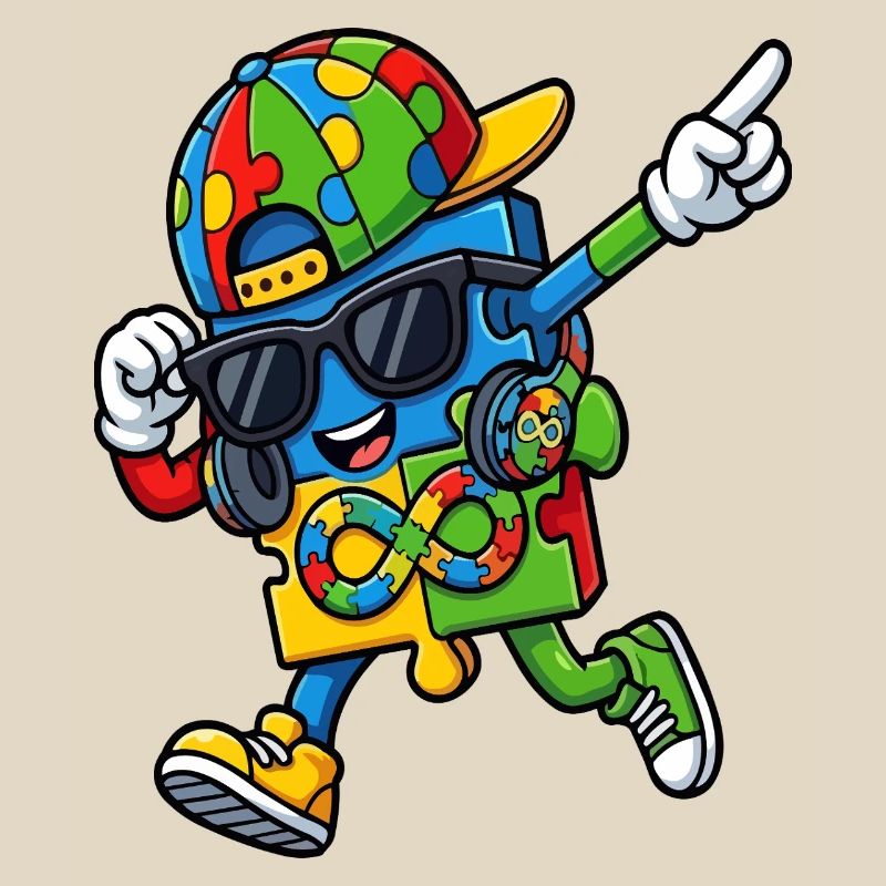 Regenbogenpuzzle-Maskottchen