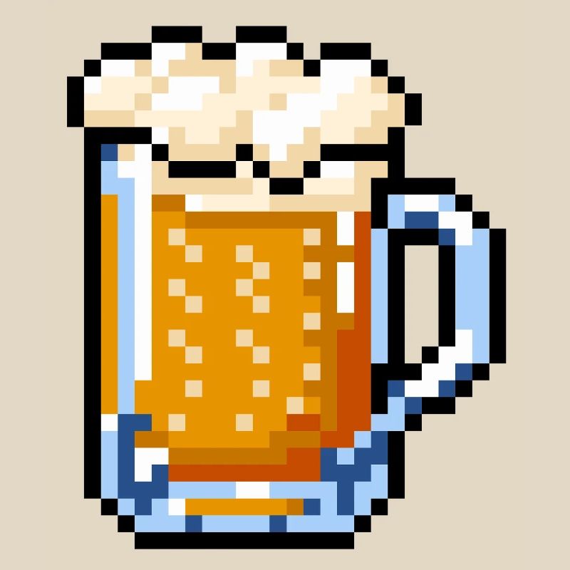 Bierglas Pixel Art – Retro Bier Design