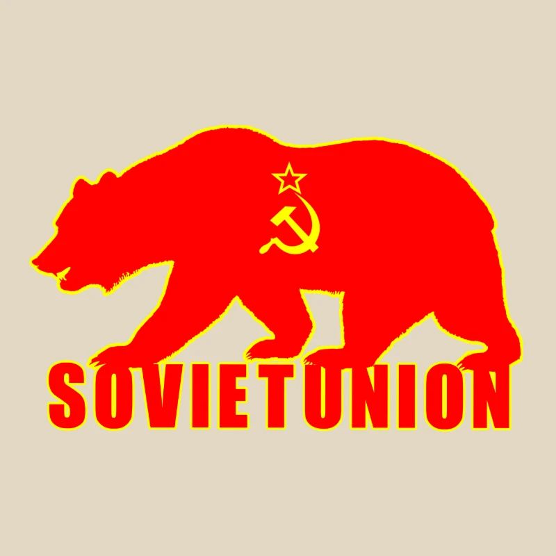Union soviétique ours avec drapeau