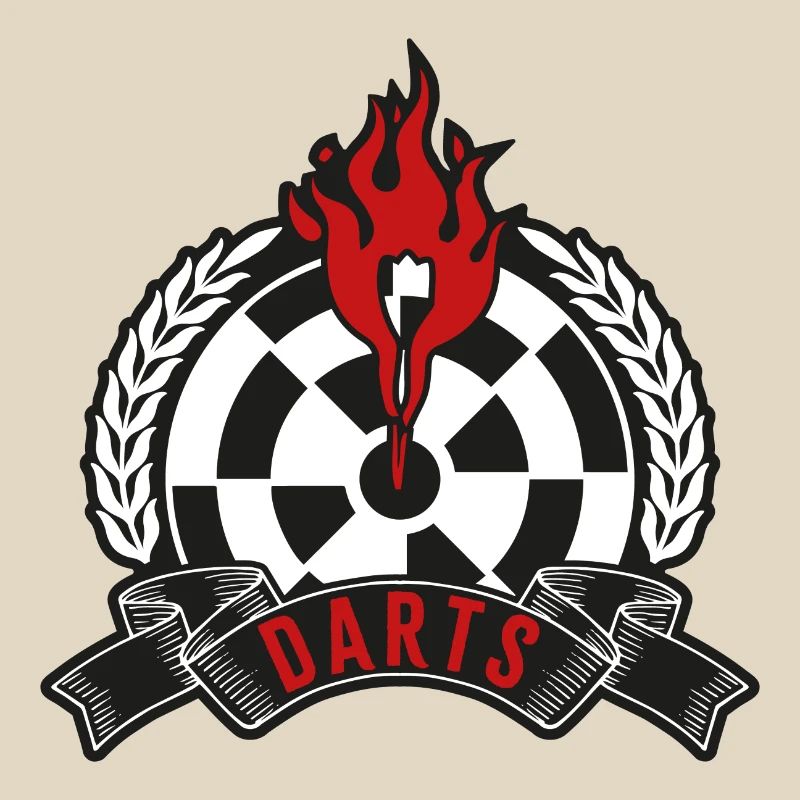 Flaming Dartboard Emblem