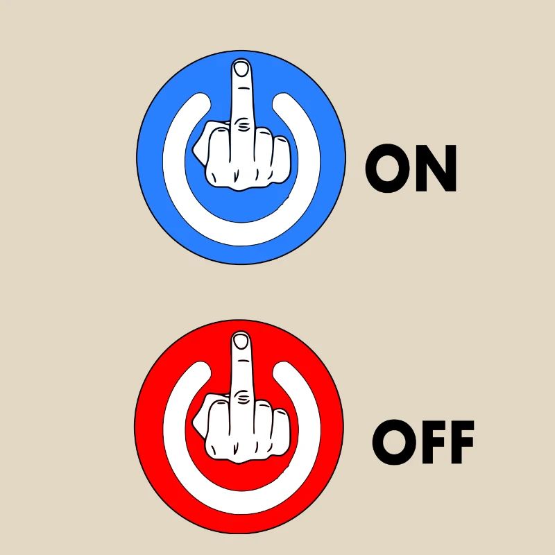 Middle finger ON and OFF