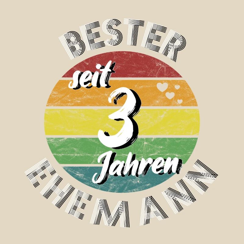 bester Ehemann seit 3 Jahren 3. Hochzeitstag retro