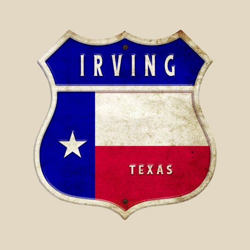 Design du drapeau Irving Texas Crest