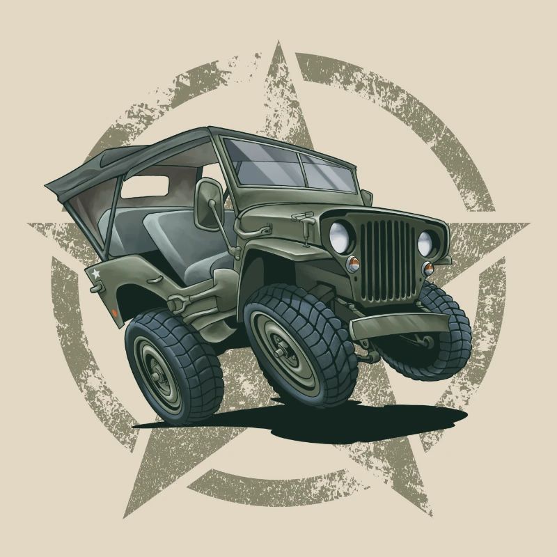 Willys MB Offroader 4x4 Star ROOFTOP Us Army