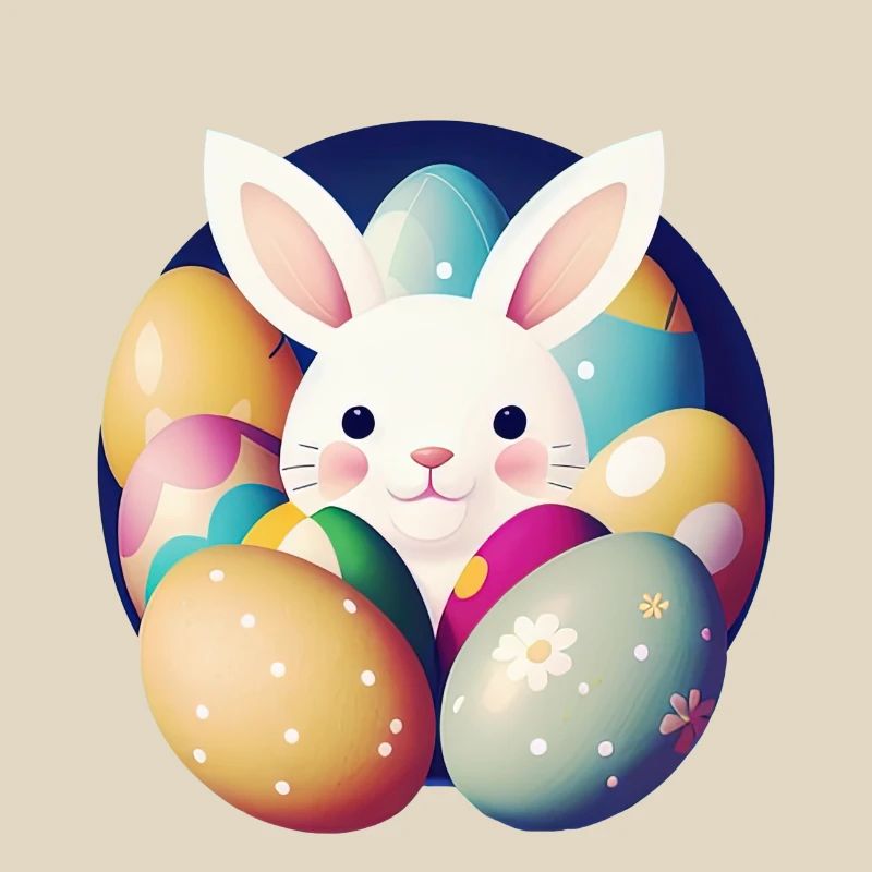 Easter bunny with Easter eggs