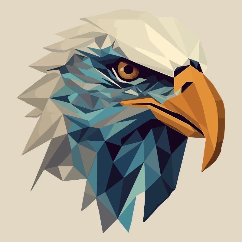 Stylized, geometric eagle
