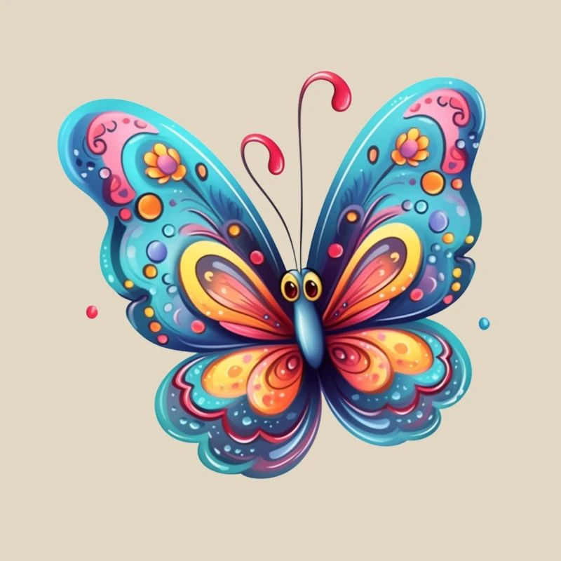 Colorful butterfly with gradient pattern