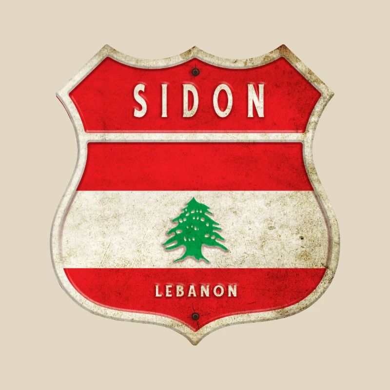 Sidon Liban Armoiries Drapeaux Design