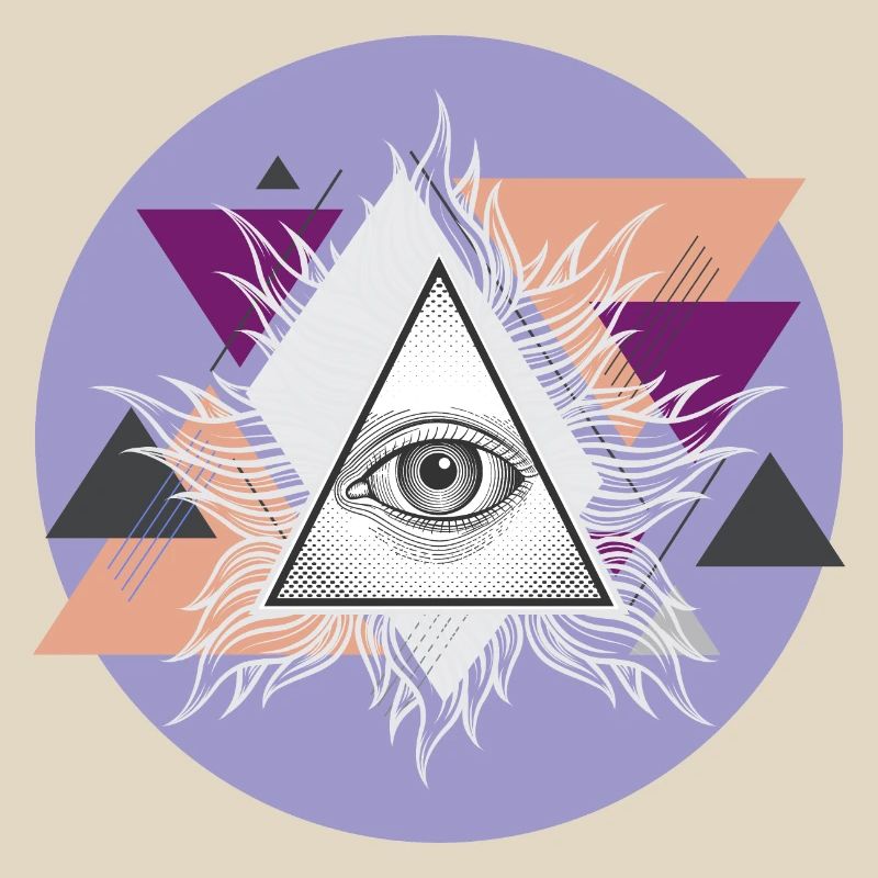 Geometric Triangular Eye with Auras