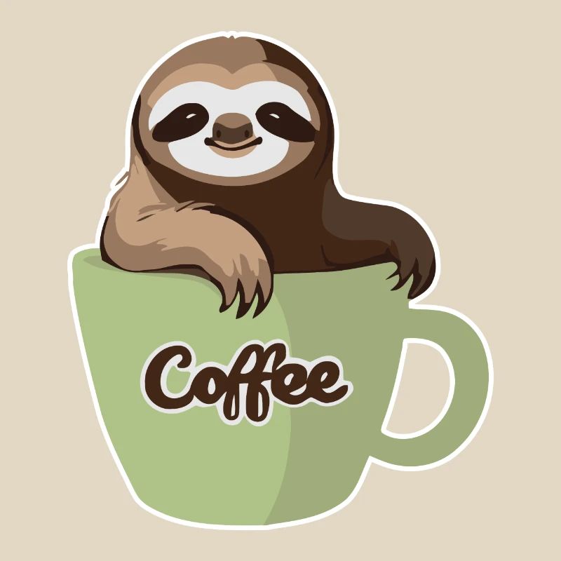 Sloth in a coffee cup