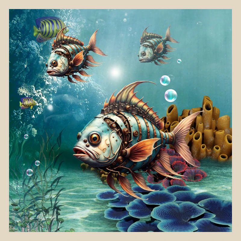 Awesome fantasy steampunk fish.