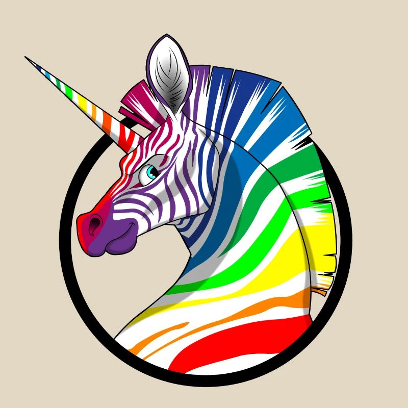 Regenbogen Einhorn Zebra
