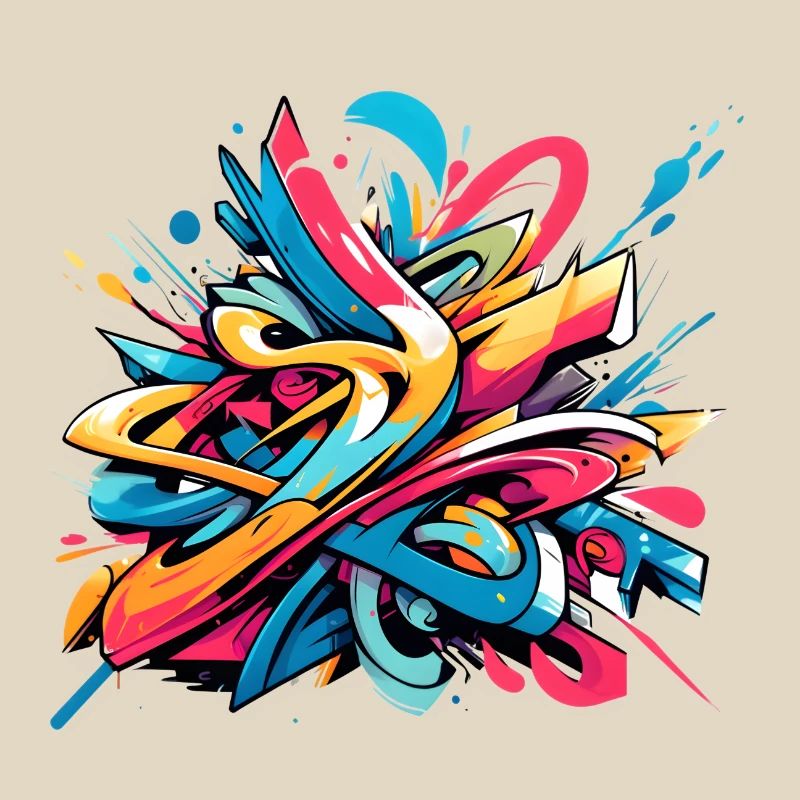 Coole bunte dynamische Graffiti-Illustration