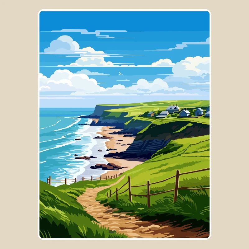 Crackington Haven Cornouailles Angleterre Affiche de voyage