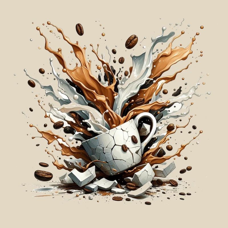 Explodierter Kaffee - 100 % Koffein