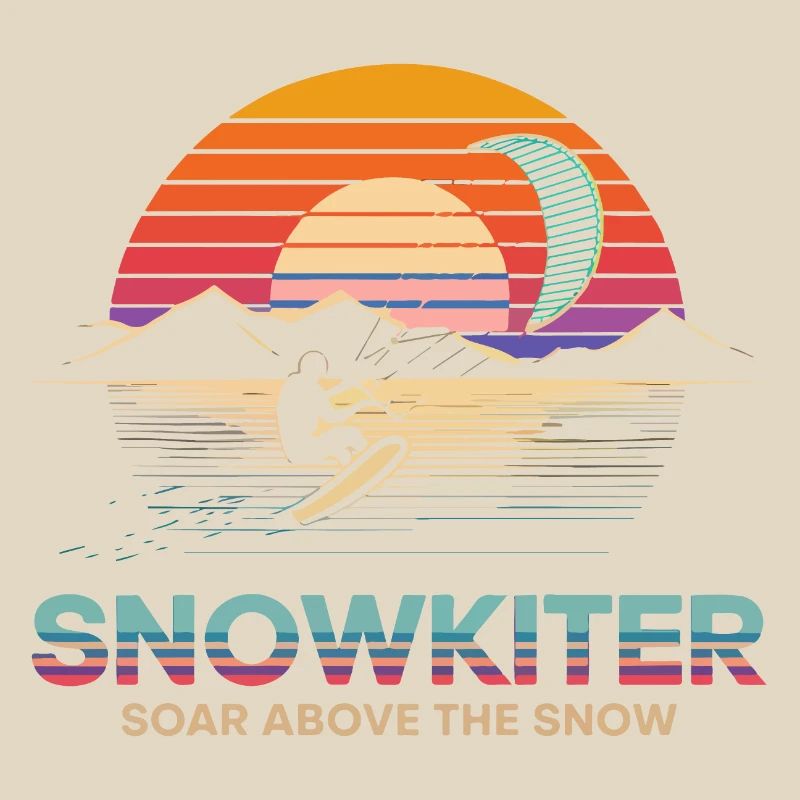 Conception d’aventure de snowboard au coucher du soleil