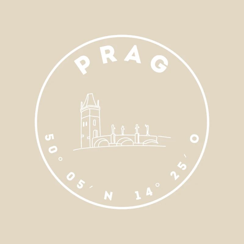 Prag mit Brücke und Koordinaten