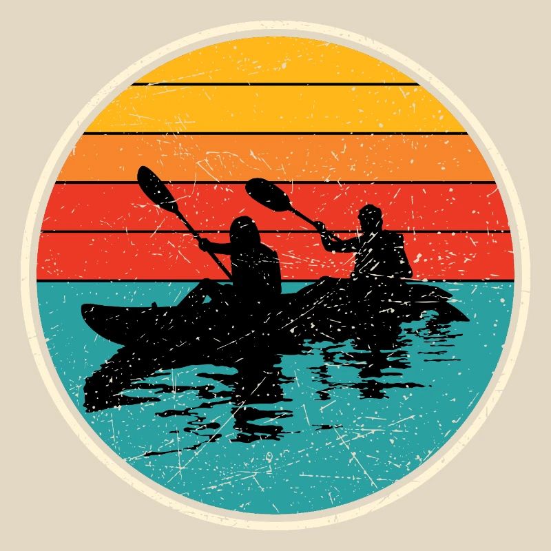 Sunset Kayak Duo Circle