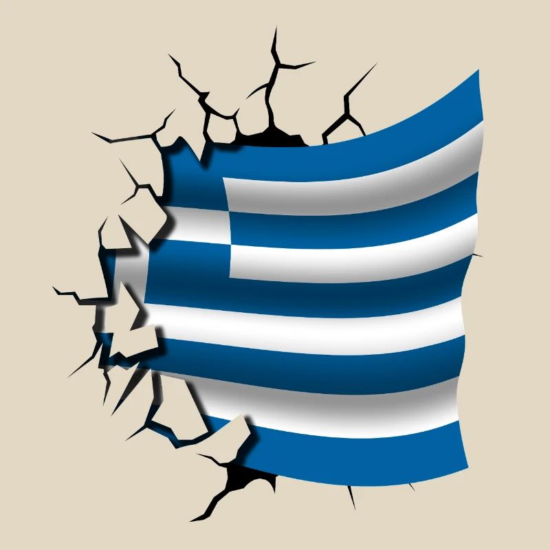 Drapeau de la Grèce - Grèce - Drapeau Broken Design