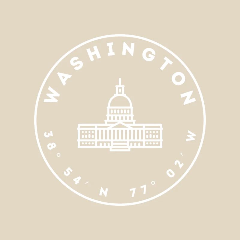 Washington DC with Capitol and coordinates