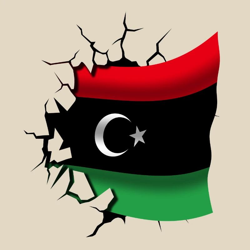 Drapeau de la Libye - Libye - Drapeau Broken Design