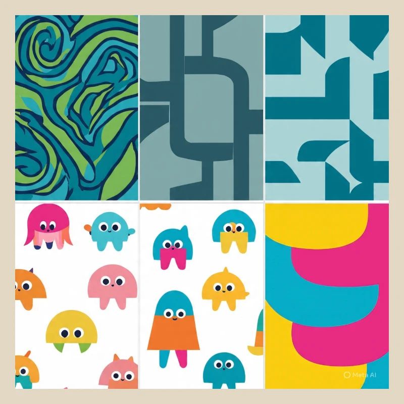 Vibrant Abstract and Playful Creature Pattern