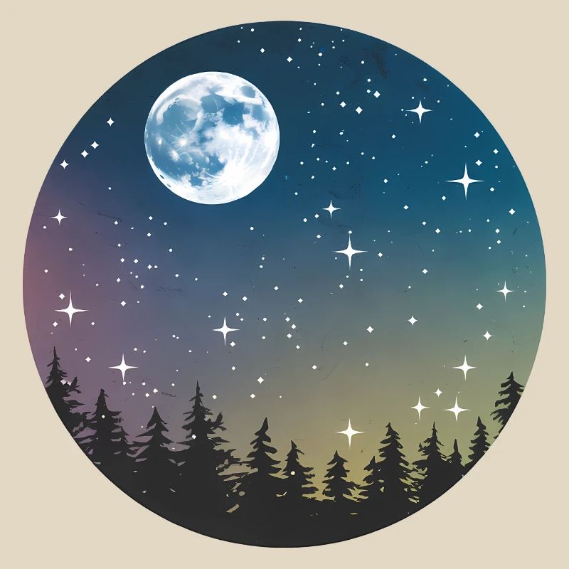 Celestial Night Forest Pattern
