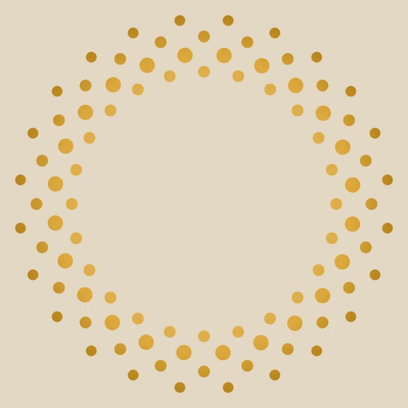 Ring-shaped, golden dot pattern