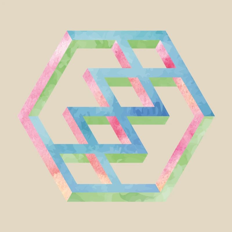 Abstract Colorful Hexagon Pattern
