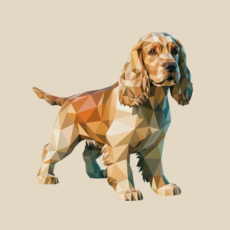 Cocker Spaniel - Cooles Low-Poly-Logo