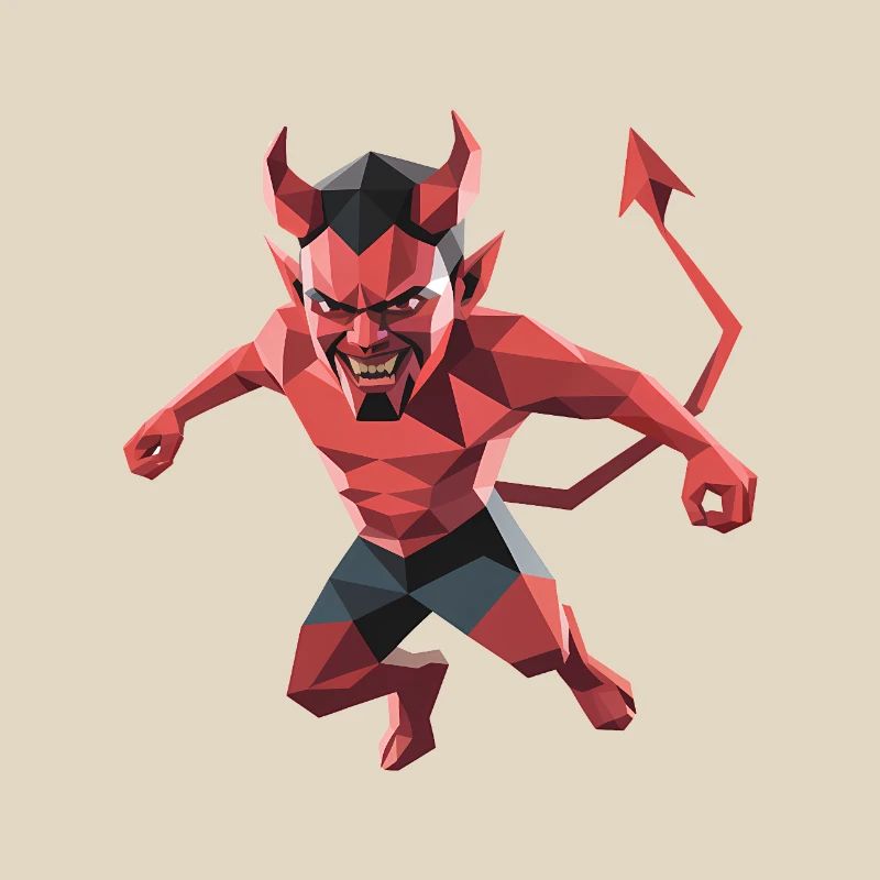Devil - Cooles Low-Poly-Logo