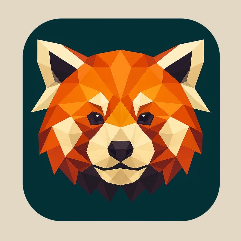 Red Panda Head Low Poly