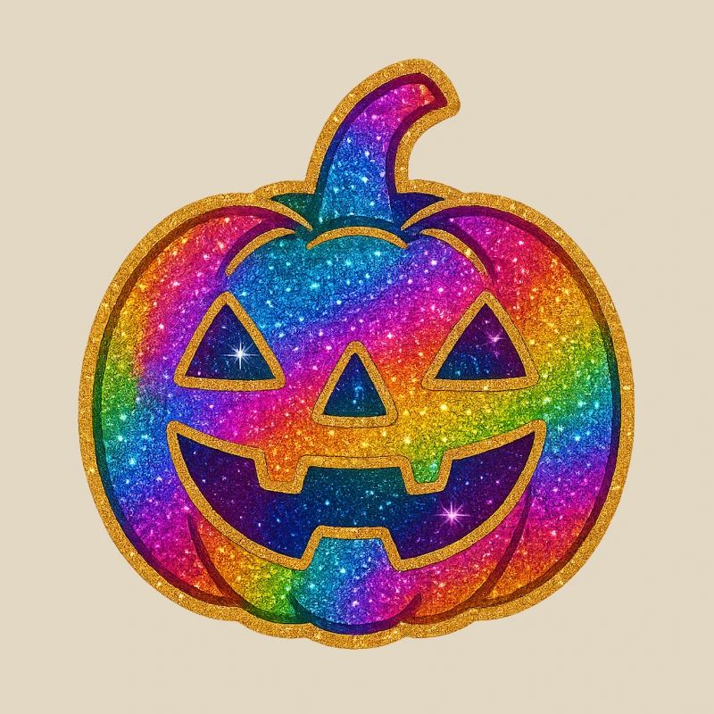 Rainbow Glitter Pumpkin
