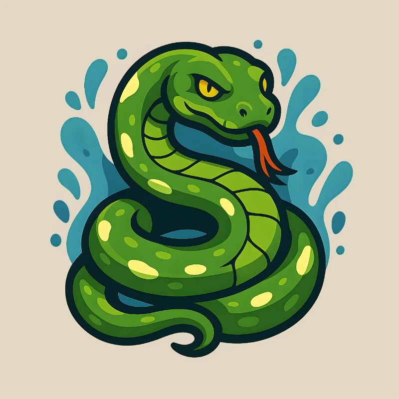 Arbre vert Python serpent en vague