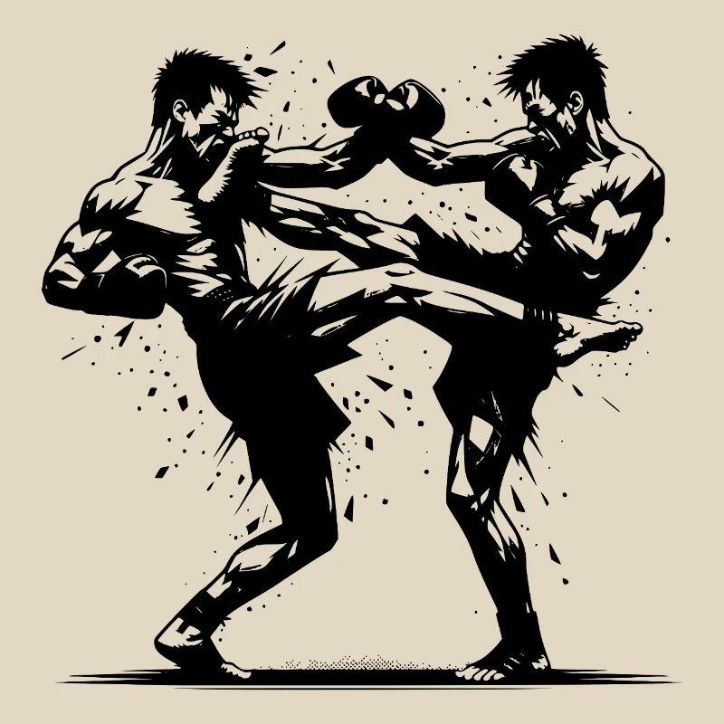 Double Strike Boxe thaïlandaise Le ring brûle violemment