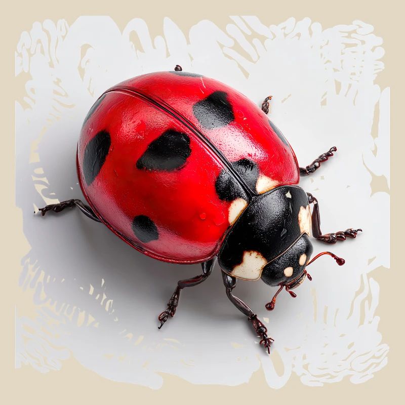 Red Ladybug Pattern Seven-Point