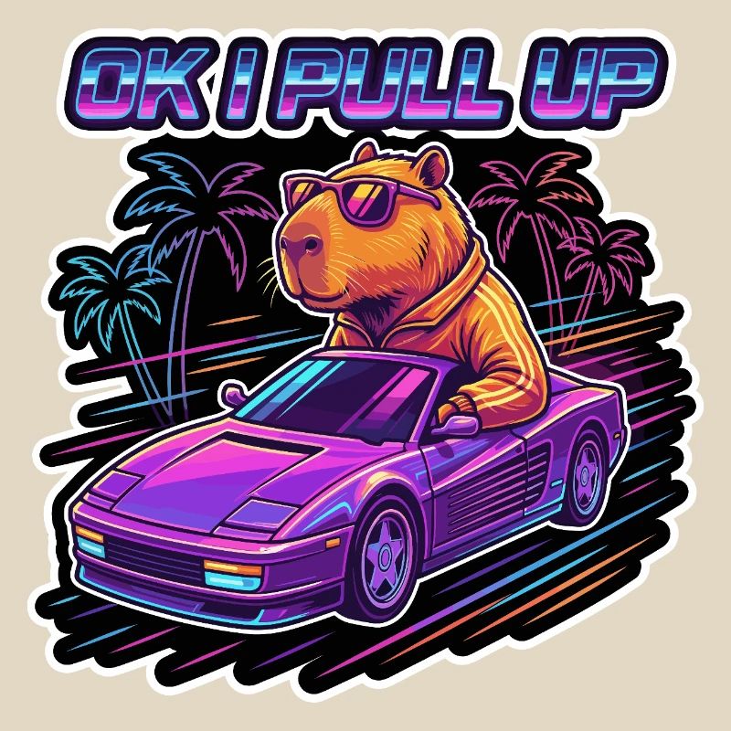 OK I Pull Up Capybara Retro