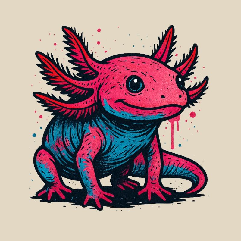 Neon Axolotl Splash