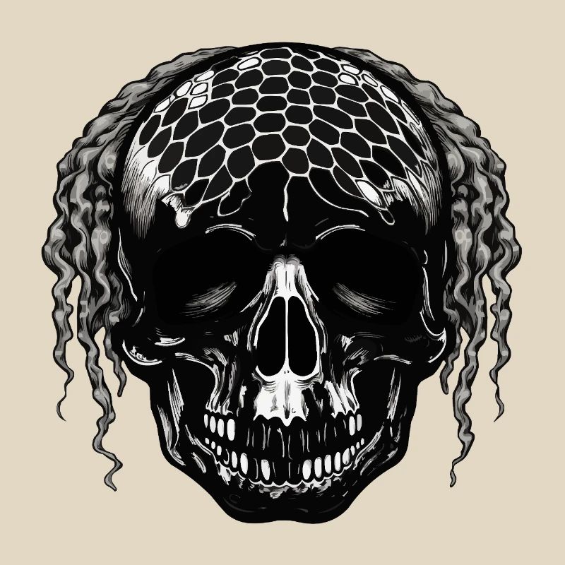Skull with Mesh Pattern Dreadlocks