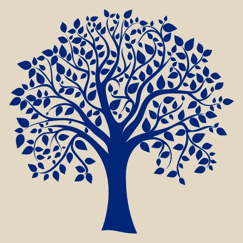 Base Blue Jumbo Tree Print Silhouette