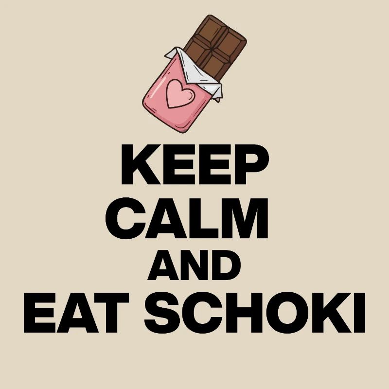 KEEP CALM AND EAT SCHOKI, SCHOKO JUNKIE GESCHENK