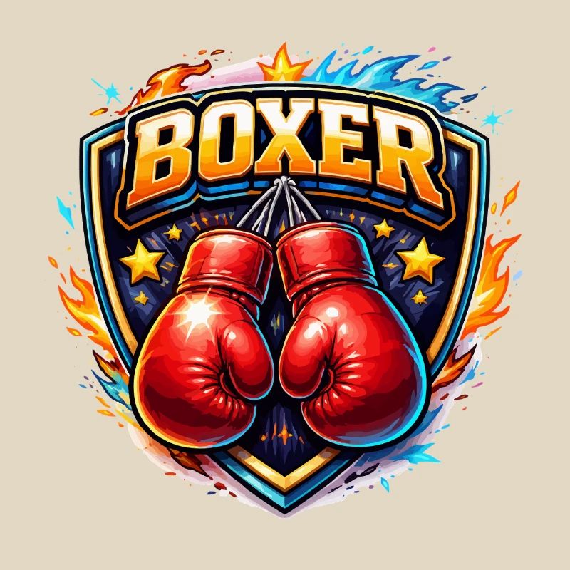 Logo de boxe combative avec gants