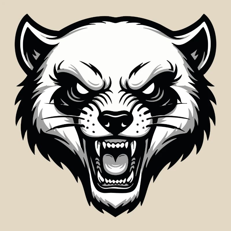 Fierce Wild Glutton Wolverine Mascot Logo