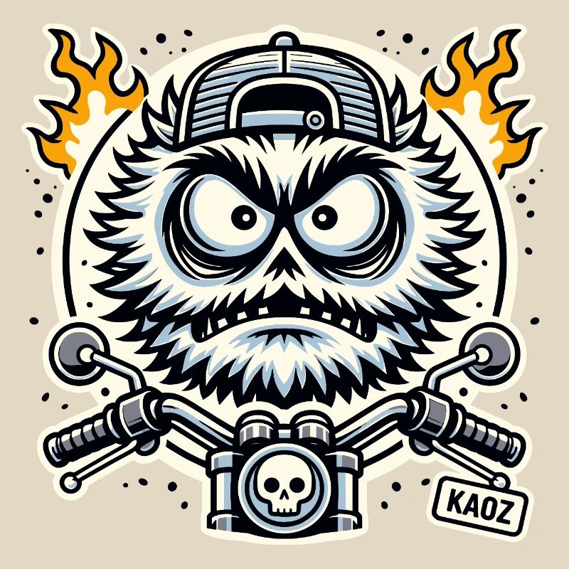 Biker Monster with Flame Engine