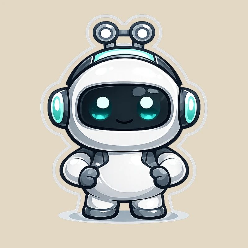Copilot AI Robot Mascot Cute Dev Sticker