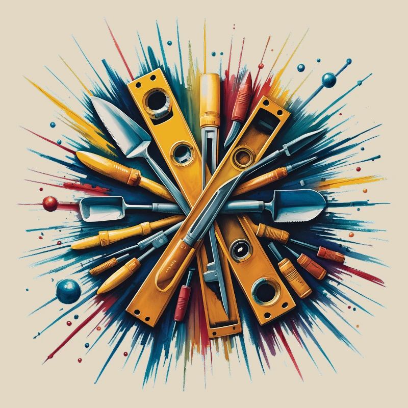 Construction Bricklayer Mason Tools Art Print