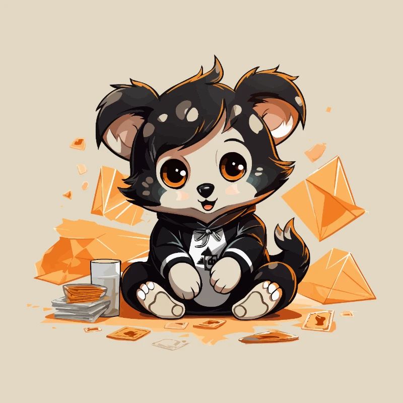 Cuddly panda with a windfall
