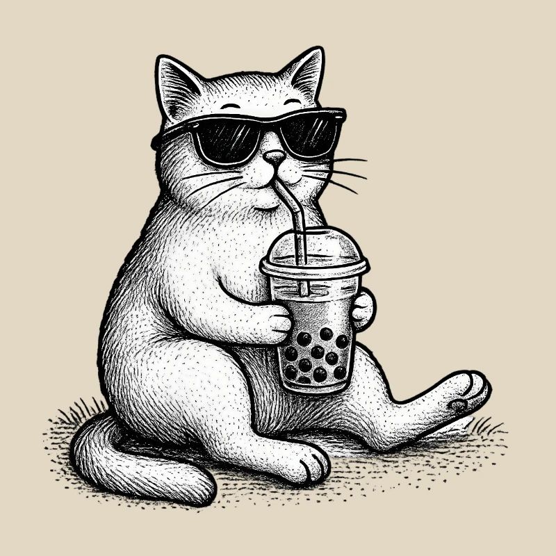 Bubble Tea Cat